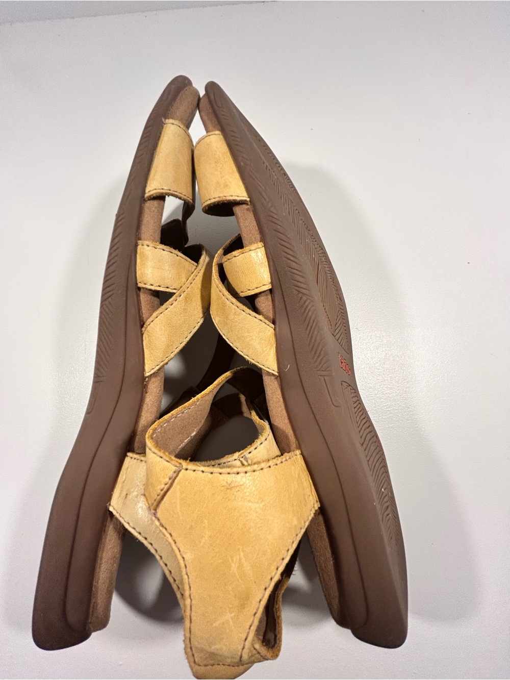 Taos Leather Comfort Sandals Womens 11 US Yellow Adjustable Slingback - Picture 10 of 11